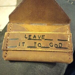 Custom made card holder wallets and one knife holster with brand new old timer